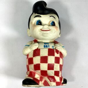 Vintage Bobs Big Boy Vinyl Rubber Coin Bank 9-3/4" Figure Piggy Bank